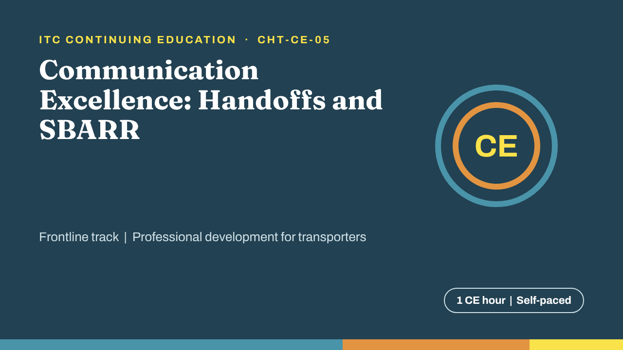 Handoffs and SBARR (CHT-CE-05)