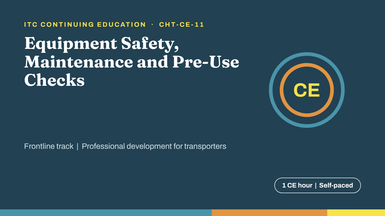 Equipment Safety and Checks (CHT-CE-11)