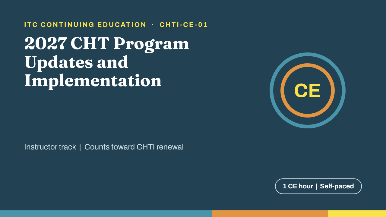 2027 CHT Program Updates (CHTI-CE-01)