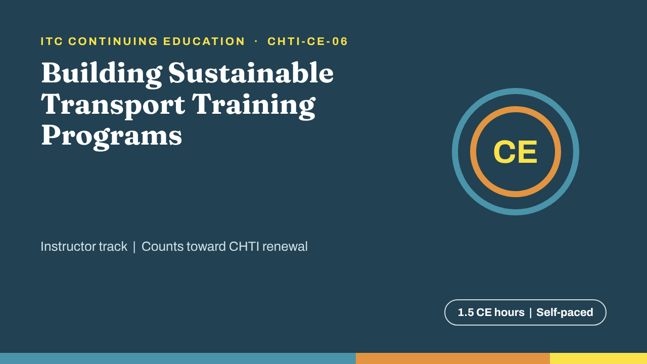 Sustainable Training Programs (CHTI-CE-06)